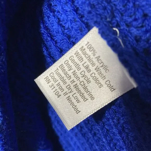 TRUE CRAFT white blue multicolor stripe color block crew neck pullover sweater M - Picture 10 of 11